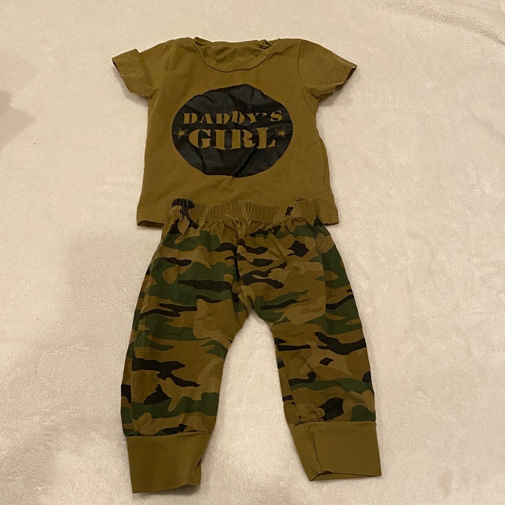 Kids Matching Set - Daddy's Girl Camo Outfit